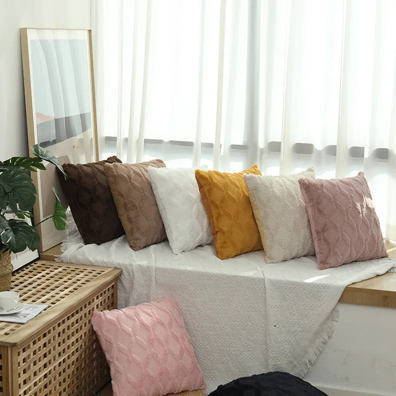 1pc Diamond pattern Luxury Faux Fur Throw Pillow Cover, Deluxe Decorative Plush PillowCase, home decoration 18*18inch